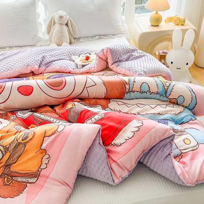 91家纺网 家纺一手货源 找家纺 一电 2025新款跨境电商可真空儿童豆豆被幼儿园秋冬被芯宝宝婴儿午睡-第三批 小怪兽集合