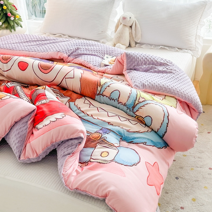 91家纺网 家纺一手货源 找家纺 一电 2025新款跨境电商可真空儿童豆豆被幼儿园秋冬被芯宝宝婴儿午睡-第三批 小怪兽集合