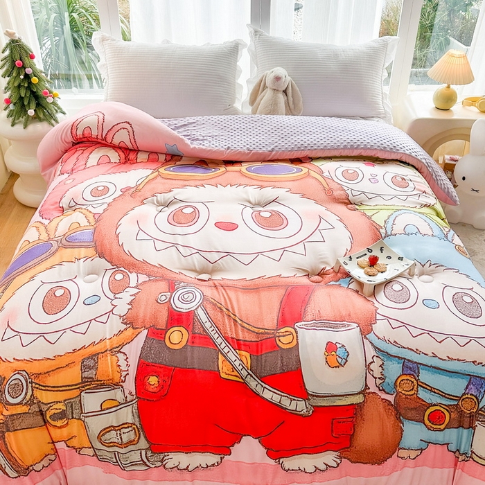 91家纺网 家纺一手货源 找家纺 一电 2025新款跨境电商可真空儿童豆豆被幼儿园秋冬被芯宝宝婴儿午睡-第三批 小怪兽集合