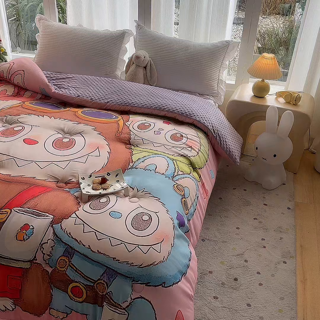 91家纺网 家纺一手货源 找家纺 一电 2025新款跨境电商可真空儿童豆豆被幼儿园秋冬被芯宝宝婴儿午睡-第三批 小怪兽集合