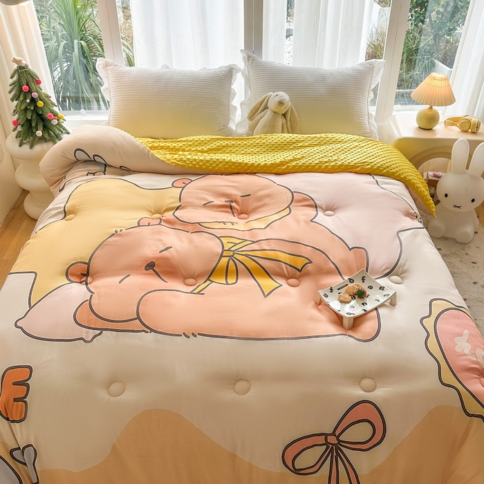 91家纺网 家纺一手货源 找家纺 一电 2025新款跨境电商可真空儿童豆豆被幼儿园秋冬被芯宝宝婴儿午睡-第三批 小熊梦想