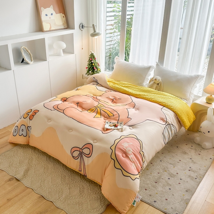 91家纺网 家纺一手货源 找家纺 一电 2025新款跨境电商可真空儿童豆豆被幼儿园秋冬被芯宝宝婴儿午睡-第三批 小熊梦想