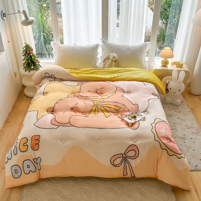 91家纺网 家纺一手货源 找家纺 一电 2025新款跨境电商可真空儿童豆豆被幼儿园秋冬被芯宝宝婴儿午睡-第三批 小熊梦想