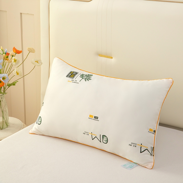 91家纺网 家纺一手货源 找家纺 奕宸居 2025新款艾草眠眠抗菌枕头枕芯 米白