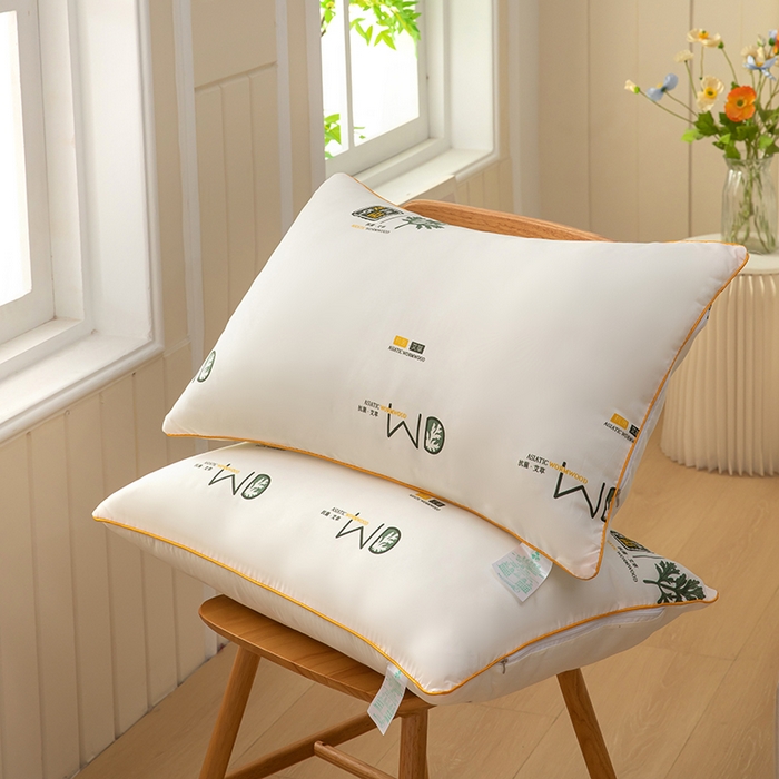 91家纺网 家纺一手货源 找家纺 奕宸居 2025新款艾草眠眠抗菌枕头枕芯 米白