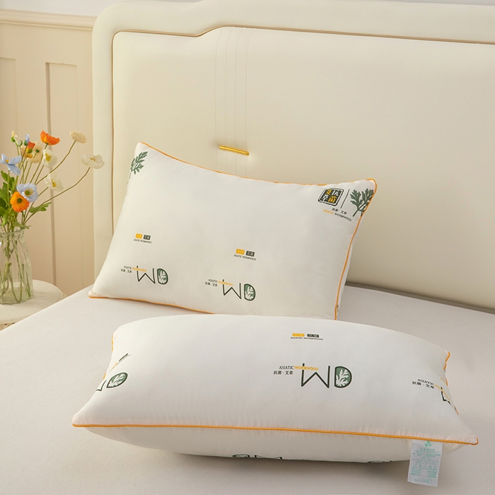 91家纺网 家纺一手货源 找家纺 奕宸居 2025新款艾草眠眠抗菌枕头枕芯 米白