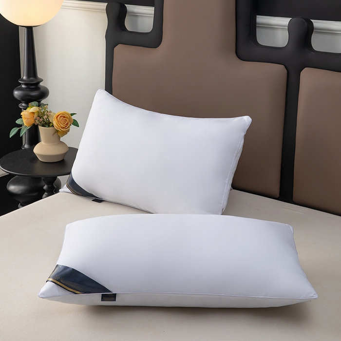 91家纺网 家纺一手货源 找家纺 奕宸居 2025新款纯色希尔顿单边酒店枕头枕芯 白色