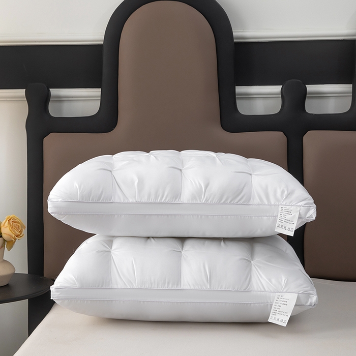 91家纺网 家纺一手货源 找家纺 奕宸居 2025新款希尔顿亲肤扭花面包枕头枕芯 白色