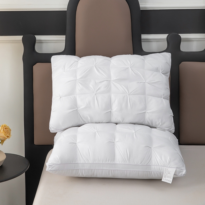 91家纺网 家纺一手货源 找家纺 奕宸居 2025新款希尔顿亲肤扭花面包枕头枕芯 白色