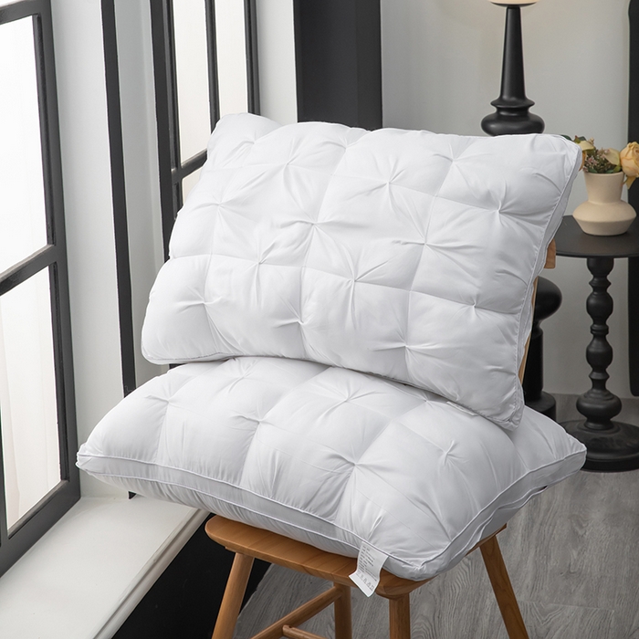 91家纺网 家纺一手货源 找家纺 奕宸居 2025新款希尔顿亲肤扭花面包枕头枕芯 白色