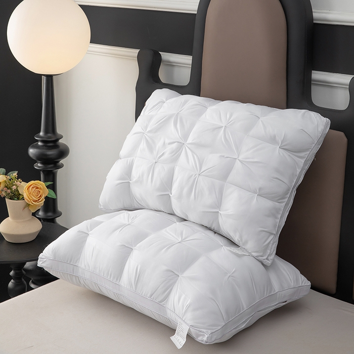 91家纺网 家纺一手货源 找家纺 奕宸居 2025新款希尔顿亲肤扭花面包枕头枕芯 白色