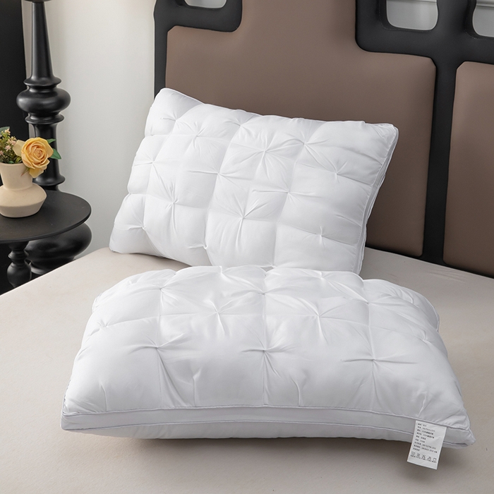 91家纺网 家纺一手货源 找家纺 奕宸居 2025新款希尔顿亲肤扭花面包枕头枕芯 白色