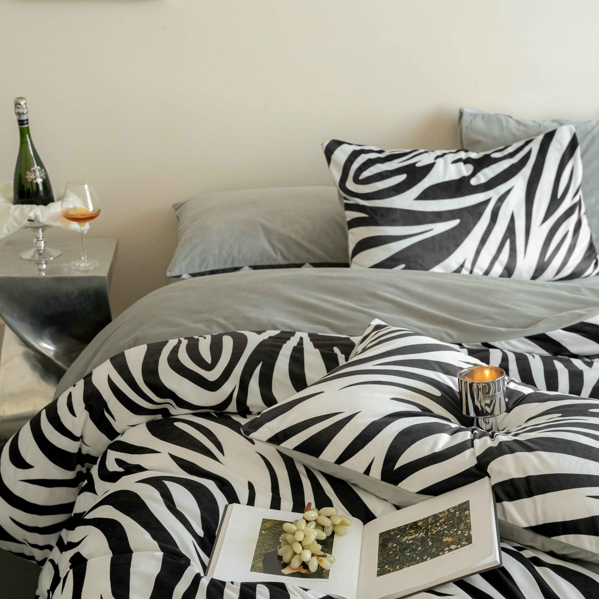 91家纺网 家纺一手货源 找家纺 ONE TWO ONE 121 2025新款轻奢新法式德芙绒宝宝绒婴儿绒短毛绒牛奶绒四件套床单被套-摩格【会员-10】 平台控价券后不得低于 258  278 摩格-灰