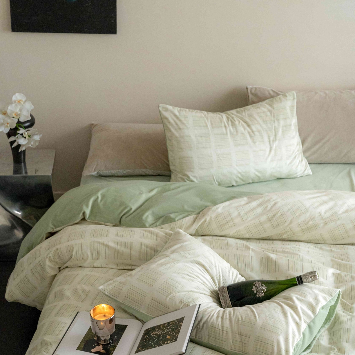 91家纺网 家纺一手货源 找家纺 （总）ONE TWO ONE 121 2025新款轻奢新法式德芙绒宝宝绒婴儿绒短毛绒牛奶绒四件套床单被套-明日日记