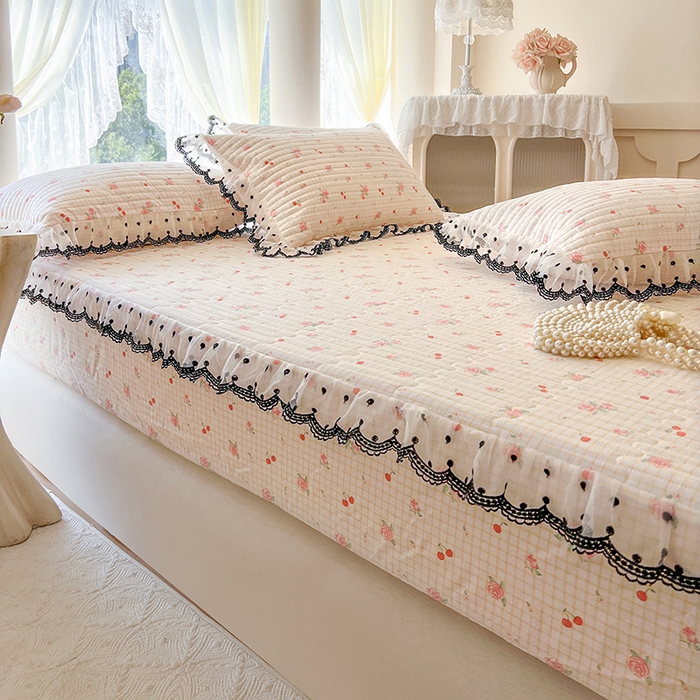 91家纺网 家纺一手货源 找家纺 麒豆豆 2025新款全棉纯棉印花单床笠 床笠单件 玫瑰樱桃