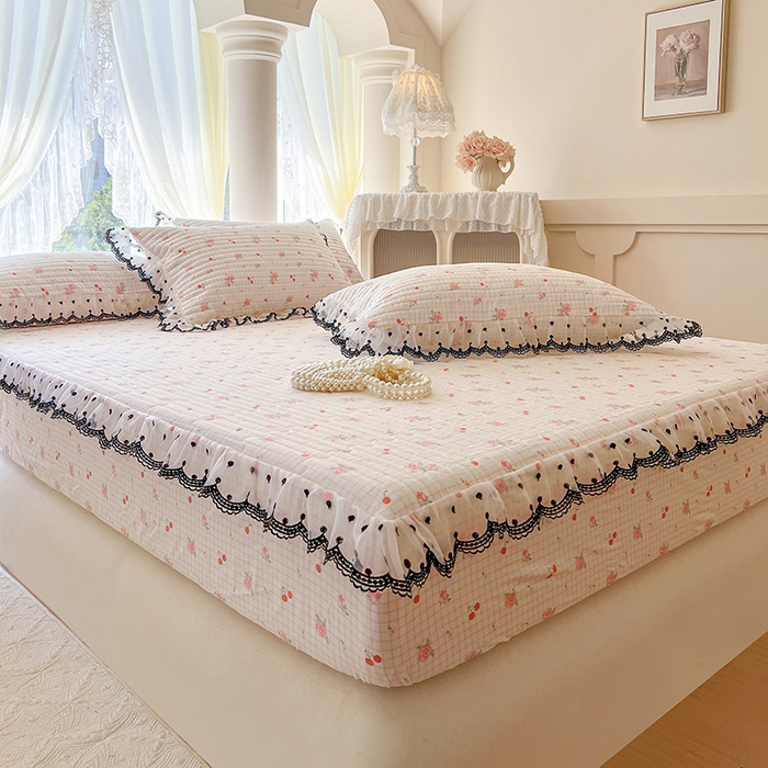 91家纺网 家纺一手货源 找家纺 麒豆豆 2025新款全棉纯棉印花单床笠 床笠单件 玫瑰樱桃