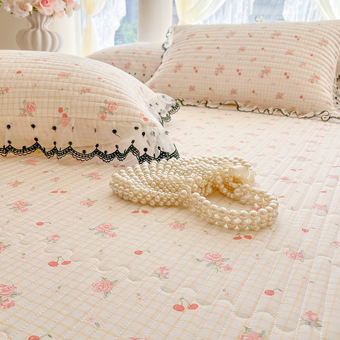 91家纺网 家纺一手货源 找家纺 麒豆豆 2025新款全棉纯棉印花单床笠 床笠单件 玫瑰樱桃