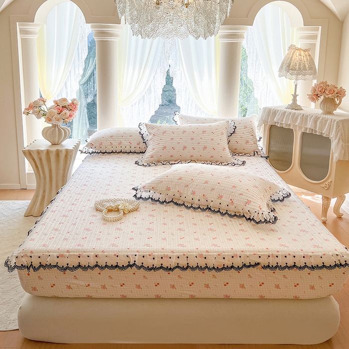 91家纺网 家纺一手货源 找家纺 麒豆豆 2025新款全棉纯棉印花单床笠 床笠单件 玫瑰樱桃