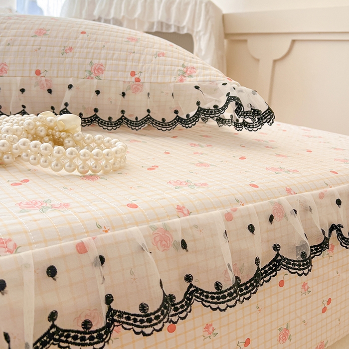 91家纺网 家纺一手货源 找家纺 麒豆豆 2025新款全棉纯棉印花单床笠 床笠单件 玫瑰樱桃