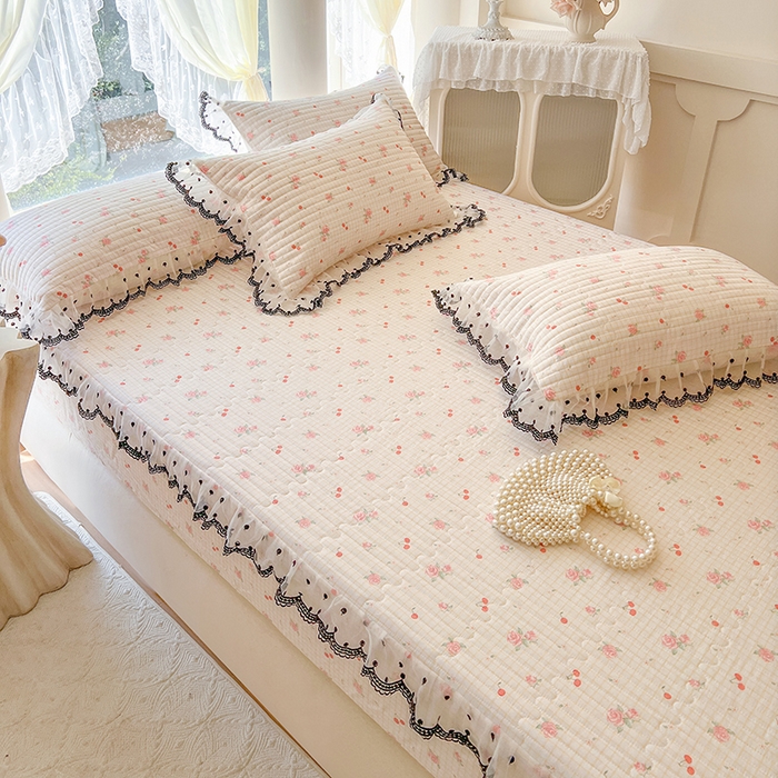 91家纺网 家纺一手货源 找家纺 麒豆豆 2025新款全棉纯棉印花单床笠 床笠单件 玫瑰樱桃