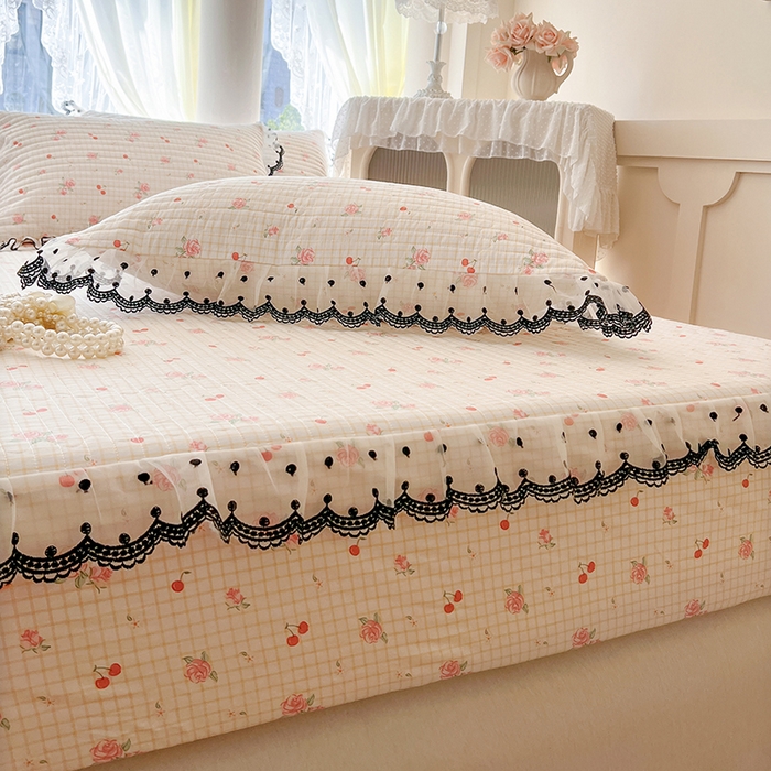 91家纺网 家纺一手货源 找家纺 麒豆豆 2025新款全棉纯棉印花单床笠 床笠单件 玫瑰樱桃