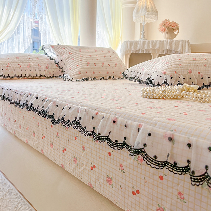 91家纺网 家纺一手货源 找家纺 麒豆豆 2025新款全棉纯棉印花单床笠 床笠单件 玫瑰樱桃