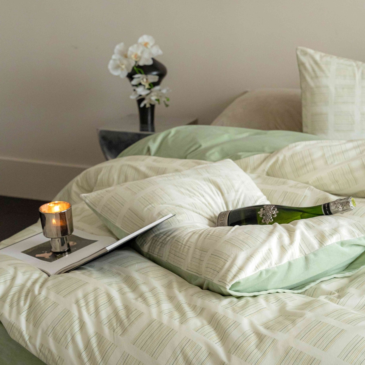 91家纺网 家纺一手货源 找家纺 ONE TWO ONE 121 2025新款轻奢新法式德芙绒宝宝绒婴儿绒短毛绒牛奶绒四件套床单被套-明日日记 明亮日记-米绿