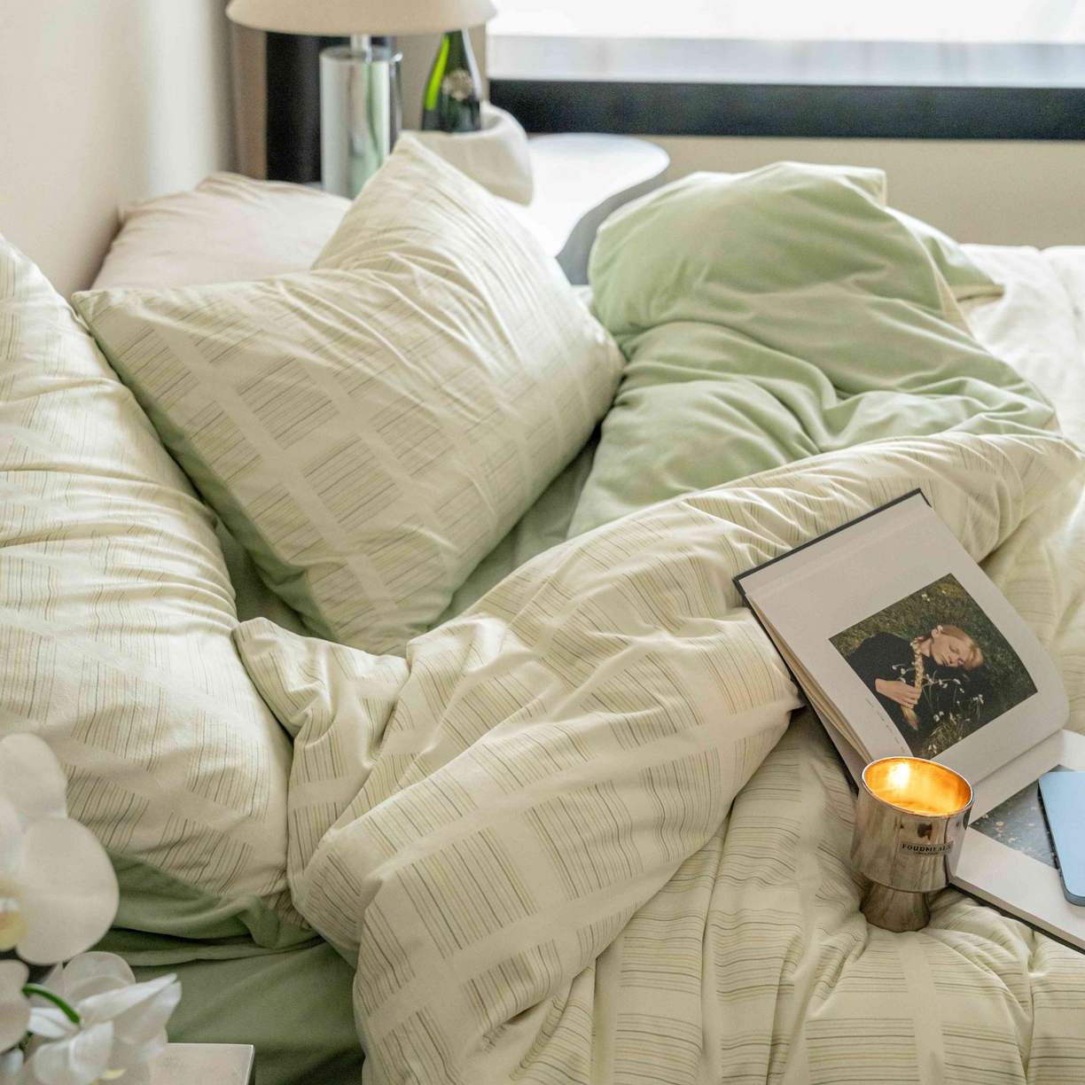 91家纺网 家纺一手货源 找家纺 ONE TWO ONE 121 2025新款轻奢新法式德芙绒宝宝绒婴儿绒短毛绒牛奶绒四件套床单被套-明日日记 明亮日记-米绿