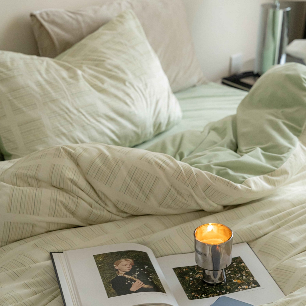 91家纺网 家纺一手货源 找家纺 ONE TWO ONE 121 2025新款轻奢新法式德芙绒宝宝绒婴儿绒短毛绒牛奶绒四件套床单被套-明日日记 明亮日记-米绿