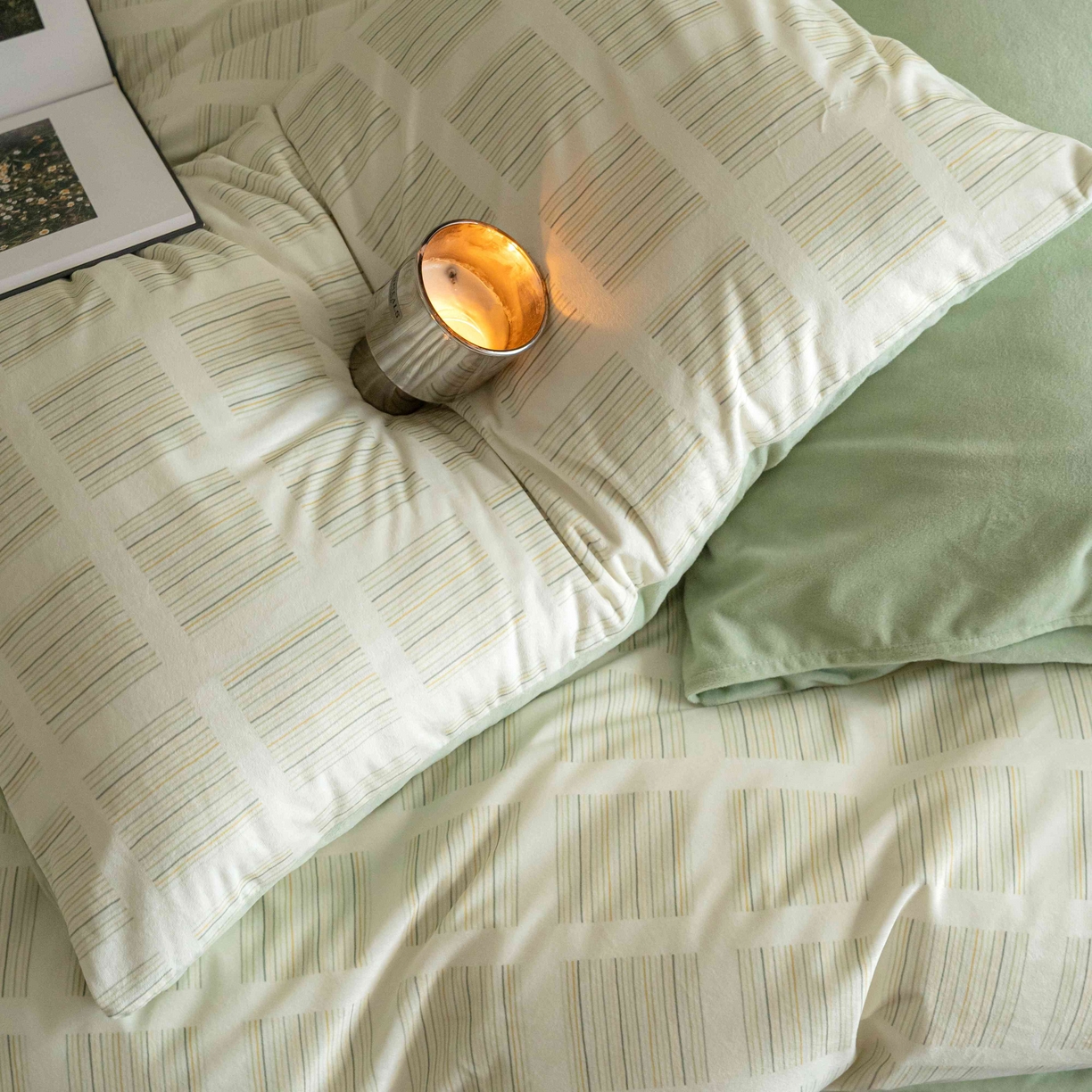 91家纺网 家纺一手货源 找家纺 ONE TWO ONE 121 2025新款轻奢新法式德芙绒宝宝绒婴儿绒短毛绒牛奶绒四件套床单被套-明日日记 明亮日记-米绿