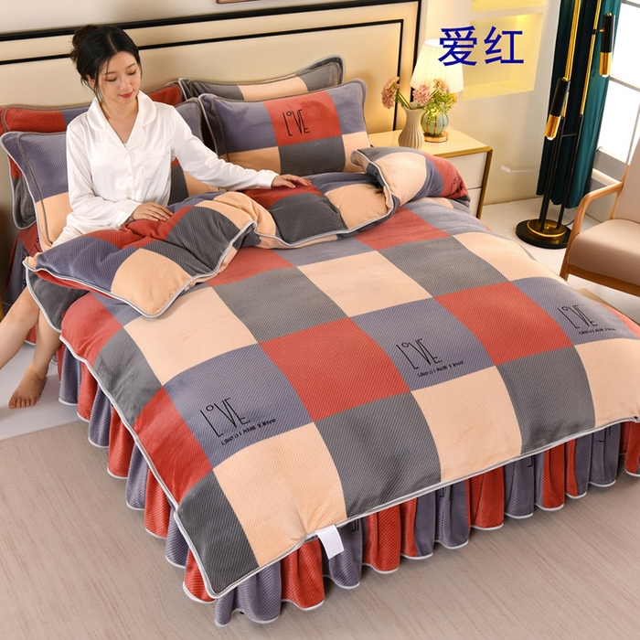 91家纺网 家纺一手货源 找家纺 （总）栩裕纺织 2025新款230高克重牛奶绒法莱绒印花四件套-直播热款8斤半