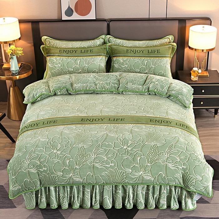 91家纺网 家纺一手货源 找家纺 （总）栩裕纺织 2025新款230高克重牛奶绒法莱绒印花四件套-直播热款8斤半