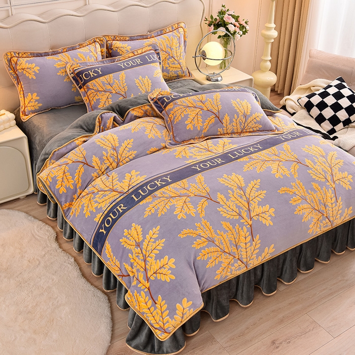 91家纺网 家纺一手货源 找家纺 （总）栩裕纺织 2025新款230高克重牛奶绒法莱绒印花四件套-直播热款8斤半