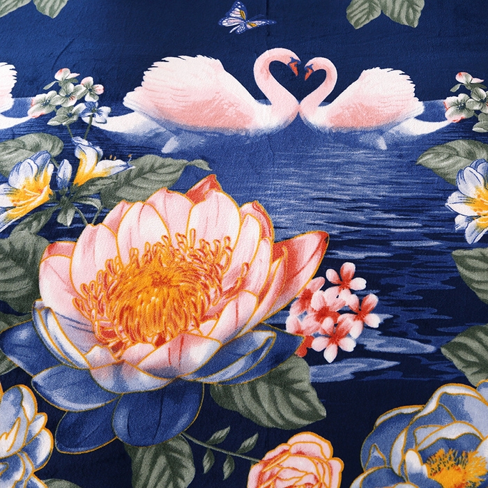 91家纺网 家纺一手货源 找家纺 栩裕纺织 2025新款230高克重牛奶绒法莱绒印花四件套-直播热款8斤半 三生有幸灰