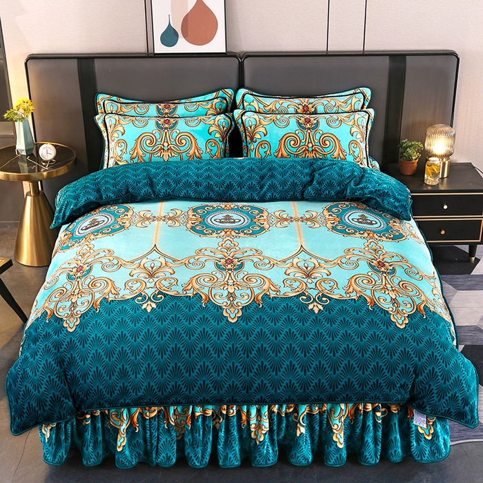 91家纺网 家纺一手货源 找家纺 栩裕纺织 2025新款230高克重牛奶绒法莱绒印花四件套-直播热款8斤半 向阳花开