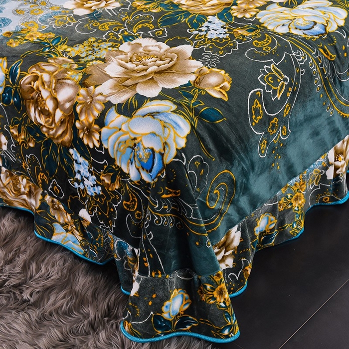 91家纺网 家纺一手货源 找家纺 栩裕纺织 2025新款230高克重牛奶绒法莱绒印花四件套-直播热款8斤半 花样情怀