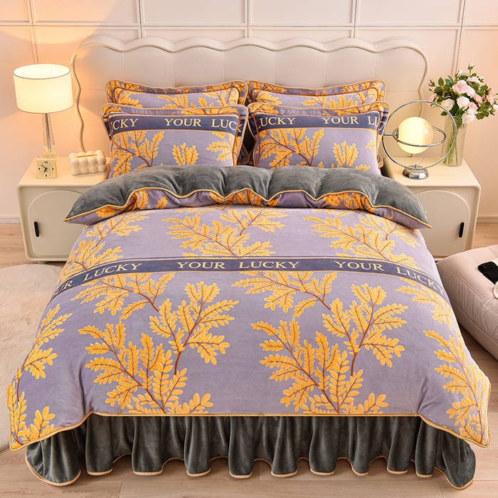 91家纺网 家纺一手货源 找家纺 栩裕纺织 2025新款230高克重牛奶绒法莱绒印花四件套-直播热款8斤半 情定今生