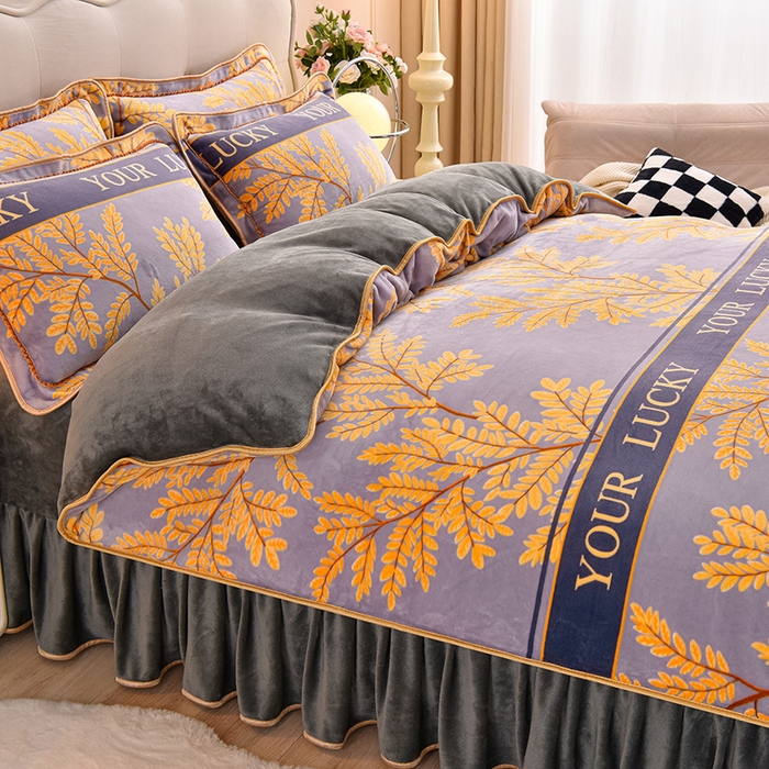 91家纺网 家纺一手货源 找家纺 栩裕纺织 2025新款230高克重牛奶绒法莱绒印花四件套-直播热款8斤半 情定今生