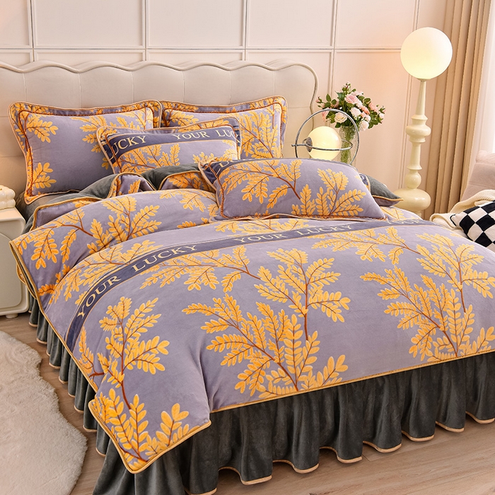 91家纺网 家纺一手货源 找家纺 栩裕纺织 2025新款230高克重牛奶绒法莱绒印花四件套-直播热款8斤半 情定今生