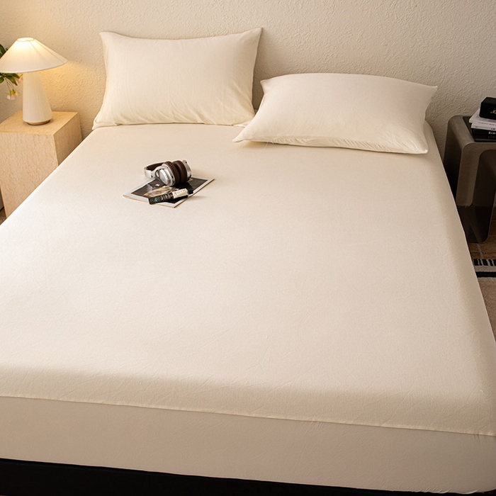 91家纺网 家纺一手货源 找家纺 大红帽家纺 2025新款亲肤舒适深睡床笠 奶油黄