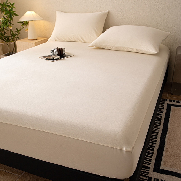 91家纺网 家纺一手货源 找家纺 大红帽家纺 2025新款亲肤舒适深睡床笠 奶油黄