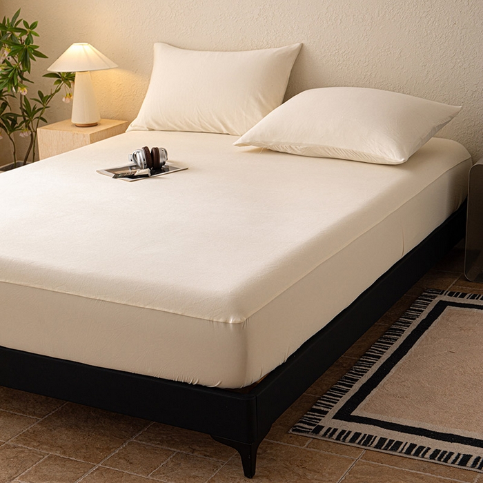 91家纺网 家纺一手货源 找家纺 大红帽家纺 2025新款亲肤舒适深睡床笠 奶油黄