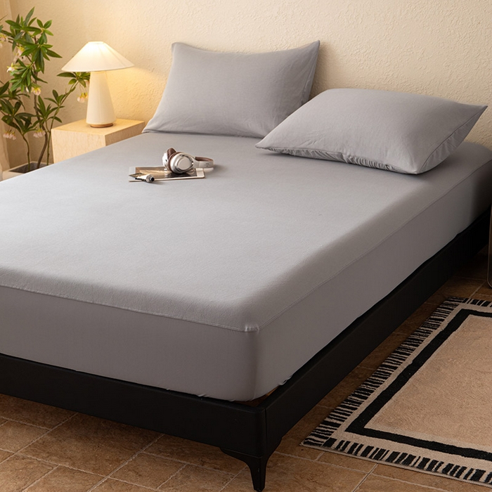 91家纺网 家纺一手货源 找家纺 大红帽家纺 2025新款亲肤舒适深睡床笠 月光灰