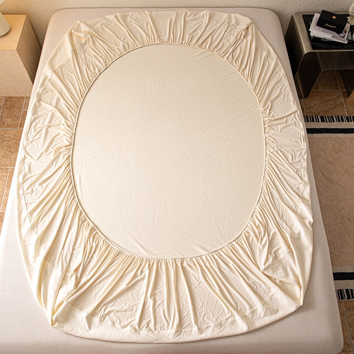 91家纺网 家纺一手货源 找家纺 大红帽家纺 2025新款亲肤舒适深睡床笠 奶油黄