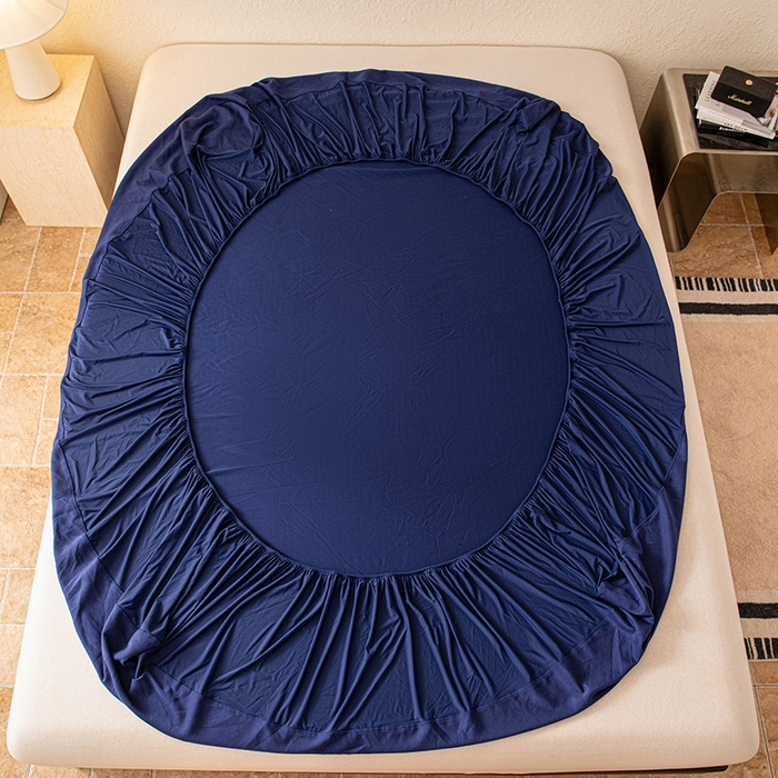 91家纺网 家纺一手货源 找家纺 大红帽家纺 2025新款亲肤舒适深睡床笠 静海蓝