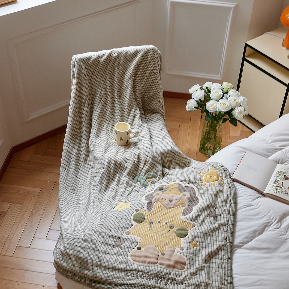 91家纺网 家纺一手货源 找家纺 沐瑟家纺 2025新款全棉纱布泡芙被被子被芯-第二批 小狮子