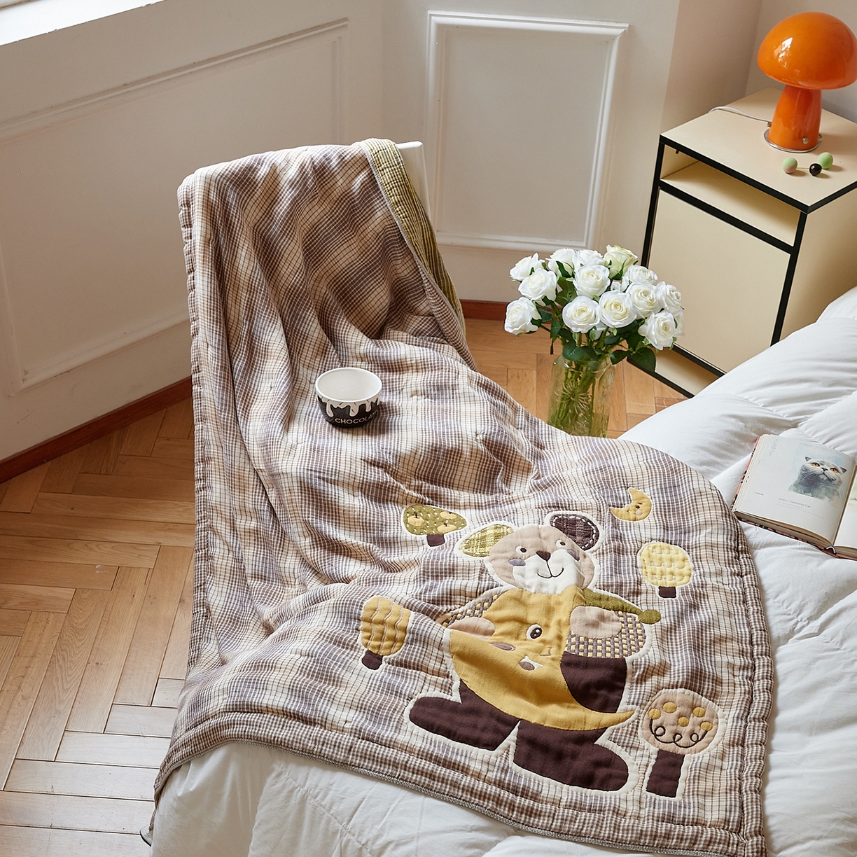 91家纺网 家纺一手货源 找家纺 沐瑟家纺 2025新款全棉纱布泡芙被被子被芯-第二批 小熊