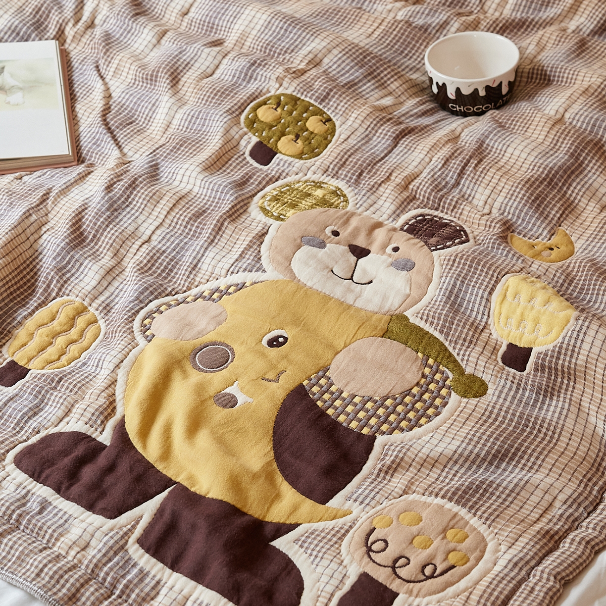 91家纺网 家纺一手货源 找家纺 沐瑟家纺 2025新款全棉纱布泡芙被被子被芯-第二批 小熊