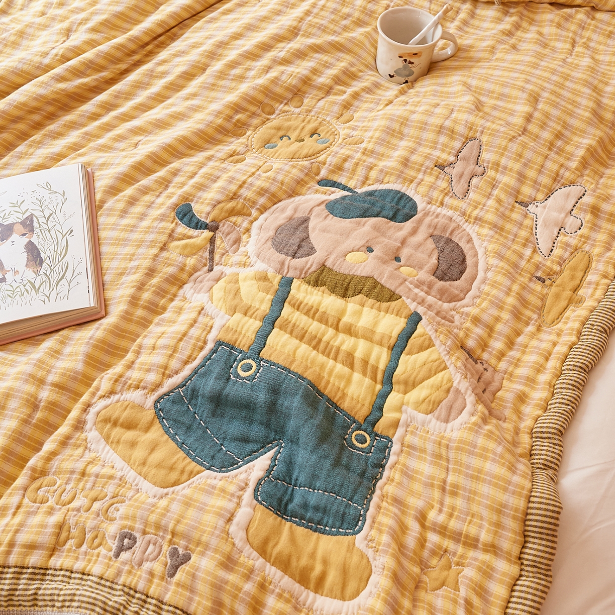 91家纺网 家纺一手货源 找家纺 沐瑟家纺 2025新款全棉纱布泡芙被被子被芯-第二批 小象