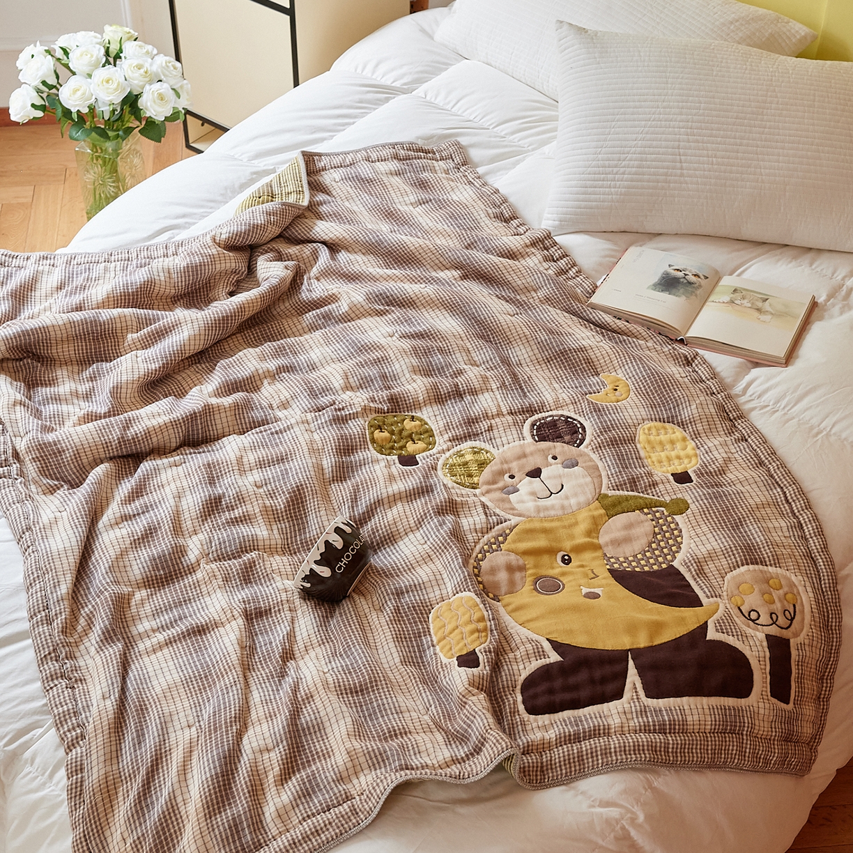 91家纺网 家纺一手货源 找家纺 沐瑟家纺 2025新款全棉纱布泡芙被被子被芯-第二批 小熊